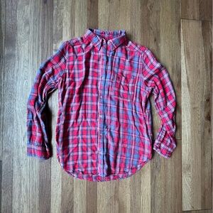 Vintage Abercrombie Red‎ Plaid Button Down Flannel Men’s M Supersoft Y2K 90’s